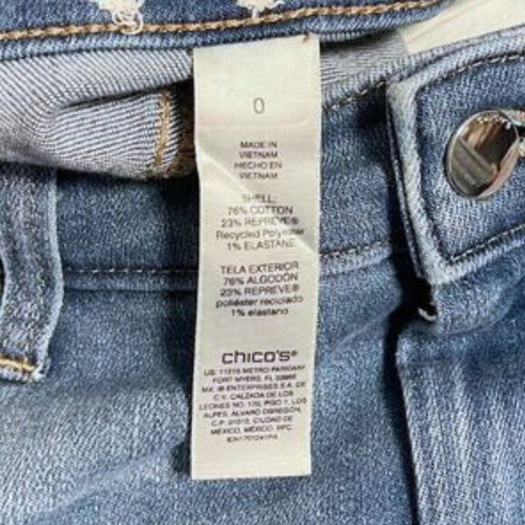 Chicos Perfect Stretch Girlfriend Jeans Womens US 4 Medium Wash Straight Ankle - Picture 5 of 8